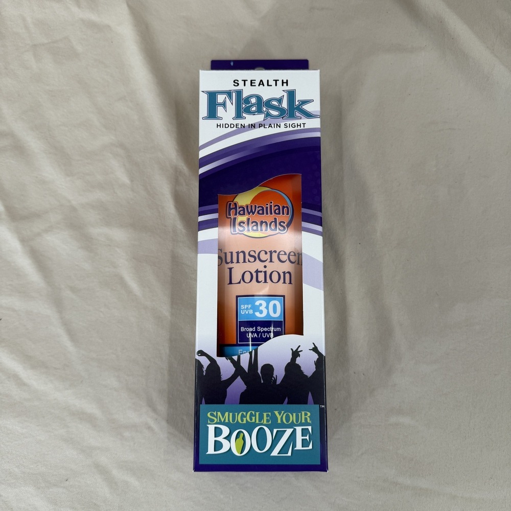 Smuggle Your Booze Fake Sunscreen Bottle‎ 10oz Hidden Flask With Funnel